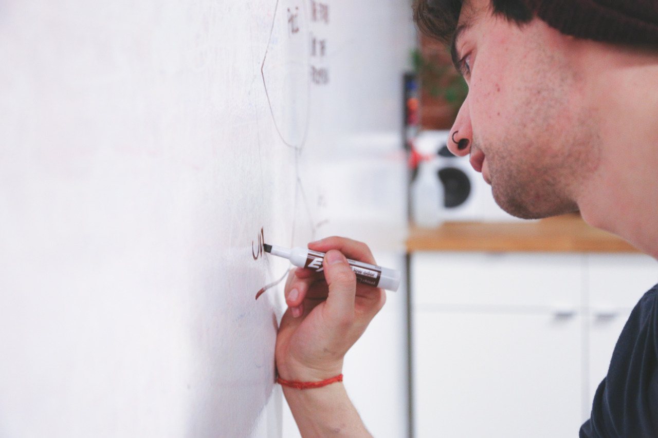 Marking out positions on a wall before first fix